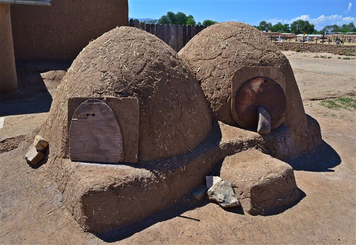 Traditional wood-fired earthen ovens